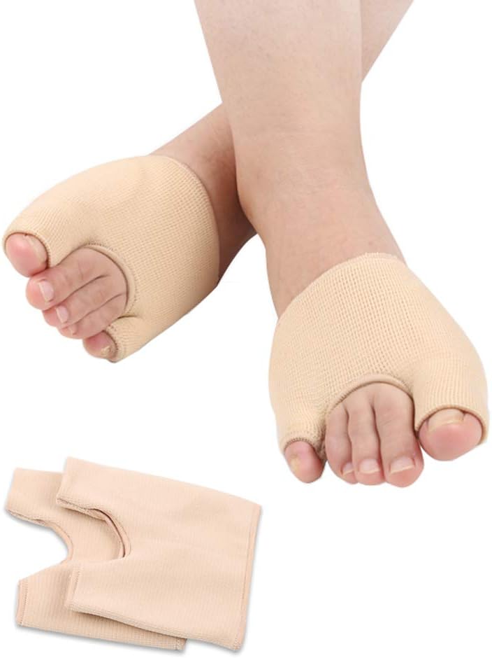 Waxden Gel Nylon Bunion Corrector & Bunion Relief Protector Sleeves Kit, Toe Separator, Hallux Valgues, Hammer Toe, Gel Nylon Bunion Pads Cushion Bunion Protector for Men & Women (1 Pair) (Large)