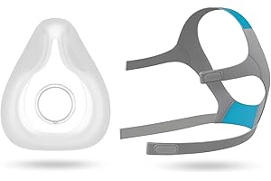 RESPURE Replacement Cushion and Headgear for ResMed AirFit F20 – Soft Silicone Seal, Adjustable Headgear Straps – Compatible with ResMed F20 Full Face CPAP Mask (Medium or Large) (Medium)