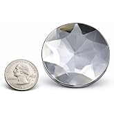 Allstarco 50mm (2") Large Crystal Clear Round Flatback Acrylic Gems, 4 PCS | Flat Back Rhinestones, lightweight design, vivid color and sparkle for costumes, cosplay, displays, cards and DIY crafts