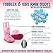 Puddle Play Rain Boots Pink Hearts Design - Size 6 Toddler