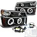 Colorado Canyon Black Halo Projector Headlights+Corner Lamps+H1 6000K HID