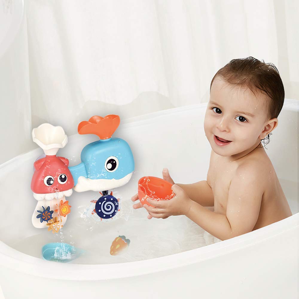 whale waterfall bath toy