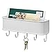 iDesign Twillo Mail, Letter Holder, Key Rack Organizer for Entryway, Kitchen - Wall Mount, White