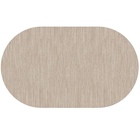 DecoHomeTextil Wachstuch Robuste Leinen Prägung RUND OVAL Größe & Farbe wählbar Beige Sand 160 x 200 cm Oval abwaschbare Tisc