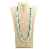 Lofca Silicone Baby Teething Necklace for Mom and Baby -Teether Toy-100% BPA Free-'Rita'（Mint）