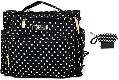 Ju-Ju-Be B.F.F. Convertible Diaper Bag, The Duchess + Oh Baby Bags Diaper Bag Clip-On Dispensers with Disposable Bags for Dirty Diapers (Black/Dot)