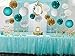Furuix Big Size White Teal Grey Gold 10inch 8inch Tissue Paper Pom Pom Paper Lanterns Mixed Package for Teal Themed Party Wedding, Bridal Shower Decor Teal Blue Baby Shower Teal Wedding Decoration