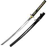 Bishamon Japanese Style Hand-Forged Samurai Sword with Full Tang Carbon Steel Blade – Includes Scabbard – Decorative Katana for Display, Collection & Cosplay (Samurai Jack)