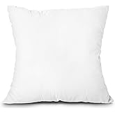EDOW Throw Pillow Insert, Lightweight Soft Polyester Down Alternative Decorative Pillow, Sham Stuffer, Machine Washable. (White, 18x18)