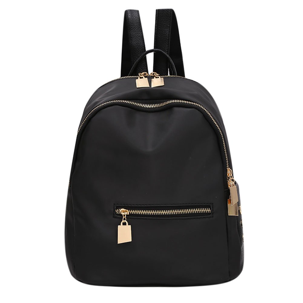 bestvech women's pu leather travel black backpack