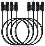 Fosmon Premium Toslink to Toslink Digital Optical Fiber Audio Cable - (6 feet) (6 Feet - 4 Pack)