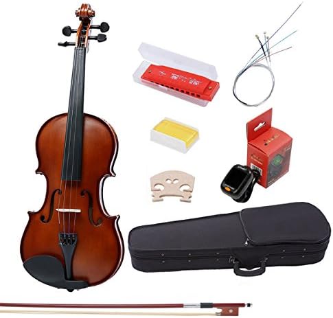 IMusic 4/4 Full Size Violin Beginners Kit, Matte Satin Antique