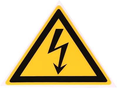 Giantree Pegatina de advertencia de descarga eléctrica, 25x25 mm