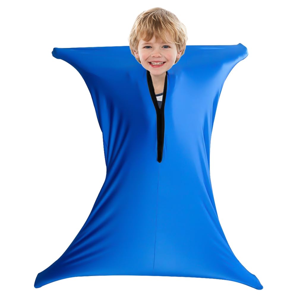 Sensory Body Sock for Kids, 47"x27" Full-Body Wrap Stretchy Sensory Sock, Body Sox for Children with Autism and Anxiety to Relieve Stress, Soothing, Relaxing (Blue-S) — image 1