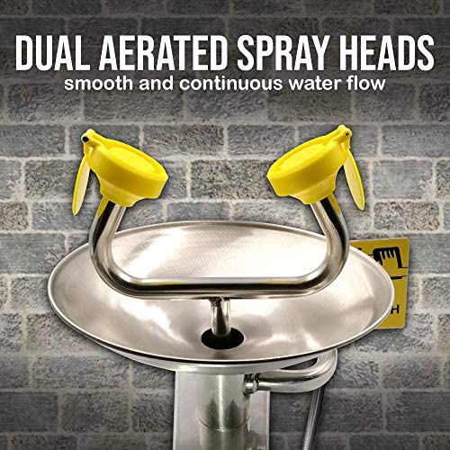 JJ CARE Eye Wash Station Silver Eyewash Stations Stainless Steel