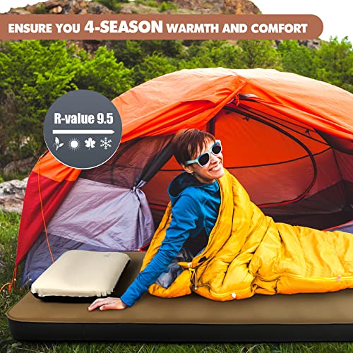 Hikenture 4 INCH Thick Self Inflating Sleeping Pad with 9.5 R Value