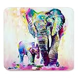 Mpban Unique Custom Rectangle Mouse Pad Extended,Abstract Vintage Watercolor African Elephant Art Paintings,Gaming Non-slip Rubber Large Mousepad Mat