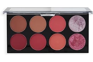 REVOLUTION BEAUTY LONDON Makeup Revolution Ultra Blush Makeup Palette, Bronzer & Highlighter, Includes 8 Shades, Gluten free, Vegan & Cruelty Free, Sugar & Spice, 13g