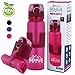 Genius Earth Foldable Water Bottle - Collapsible, Portable, Silicone Drink Bottle for Hiking, Sports & Travel. Lightweight, Reusable Bottles for Men, Women and Kids. BPA Free. 22oz