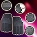 Zone Tech All Weather Rubber Semi Pattern Car Interior Front Floor Mats - 2-Piece Set Back Heavy Duty Car Interior Front Floor Mats