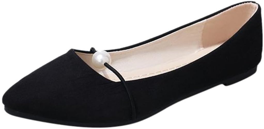 Amazon Com Haoricu Flat Shoes Women S Solid Color Suede Flat