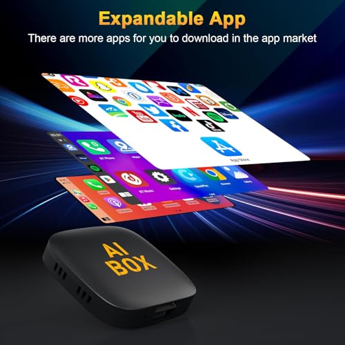 4-in-1 Wireless CarPlay Adapter Support Netflix/YouTube/TF Card, Android Auto & Carplay Adapter with USB-A and USB-C Cables,Convert Wired to Wireless Apple Dongle, Video Box Car Play for iOS 10+