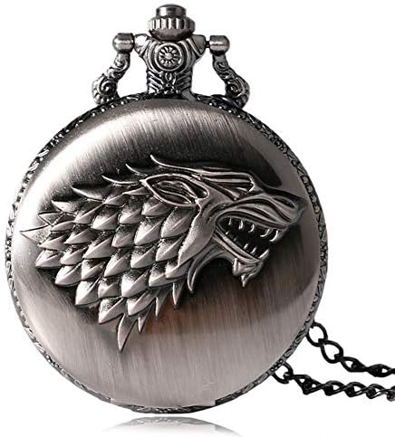 Movie Pocket Watch, Vintage Bronze Quartz Pocket Watch Analog Pendant Necklace Chain for Men Women Boy Girl Kids Gift