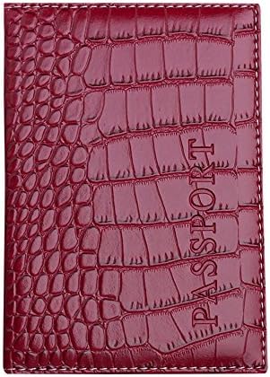 Passport Holder Organization Cover Case Soft PU Leather Travel Wallet Protector ID Business Card (Wine)