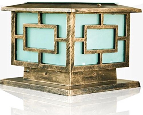 The 11.8 In X 11.8 In (30CM X 30CM) Solar Powered Very Large Post Cap Lights Or Outdoor Solar Pillar Lights (Copper Color)