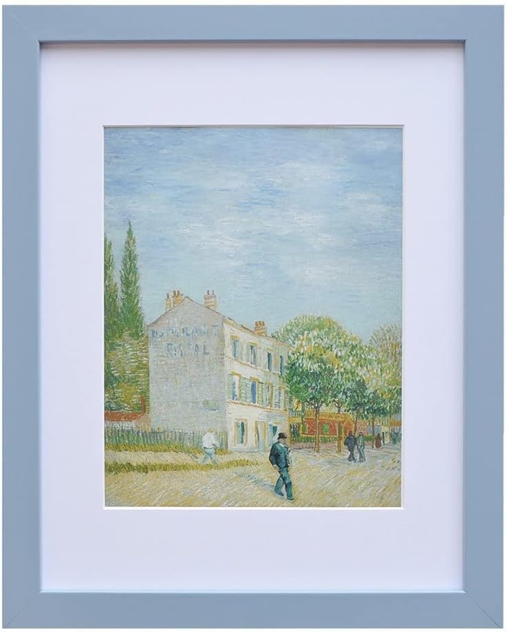 Photo Albums, Frames & Accessories - Muzilife 8x10 Wood Picture Frame Flat Display Pictures 5x7 with Mat or 8x10 Without Mat for Wall or Tabletop 1pc, Blue