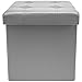 Sorbus Storage Ottoman Bench, Folding Cube Ottoman, Great for Hassock, Foot Stool, Seat, Coffee Table, Storage Chest, and More Contemporary, Faux Leather(Gray)