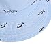 Exemaba Toddler Sun Hat for Boys Girls - Baby Brim Sun Protection Hat Double-Sided Available Kids Play Hat Children Caps, Blue Grid, 18.9