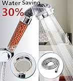 Filtration Handheld Shower Head With Filter, Jiazugo High Pressure Ionic Water-Saving Showerhead ,Including  Shower Hose