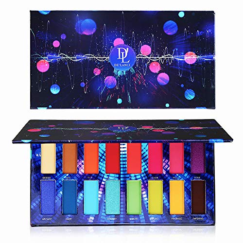 DE'LANCI 16 Bright Color Eyeshadow Palette Matte Shimmer Colorful Makeup Pallet High Pigment Silky Powder Professional Eye Shadow Cosmetics Set (Best Bright Color Eyeshadow Palette)