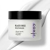 coxir Black Rice Moisturizer Face Cream, Hydrating Korean Moisturizer with Niacinamide, Collagen & Peptide Complex, Radiance, Barrier Support, Lightweight Non-Greasy(1.69 fl oz)