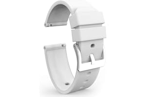 Wellfit Watch Strap, Soft Silicone Quick Release Watch Band, Stainless Steel Buckle, Choose Color & Width,18mm, 20mm, 22mm, Silky Smooth Rubber Watch Bands