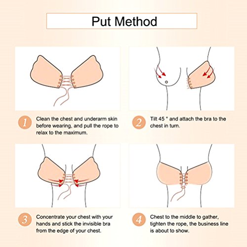 Pushup Bra 2 Pack Self-Adhesive Bra Strapless Invisible Backless Plunge Bra (D 2, Nude and Black)