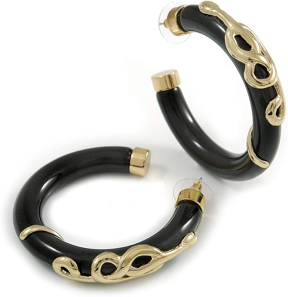 black snake hoop earrings