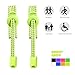 Luxsego 3 Pairs/Set Elastic No Tie Shoelaces, Best Lock Shoelaces for Adult and Kids, Durable with No Tie Elastic System, Ideal for Sneakers & Boots (Rose Red+Bright Green+Orange)