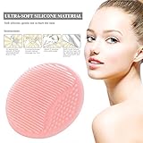 Silicone Face Cleanser, Facial Cleansing Pads, Silicone Face Scrubbers, Manual Facial Cleansing Brush - Massage,Blackheads Removing, Exfoliating, For Sensitive, Delicate, Dry Skin (Pink)