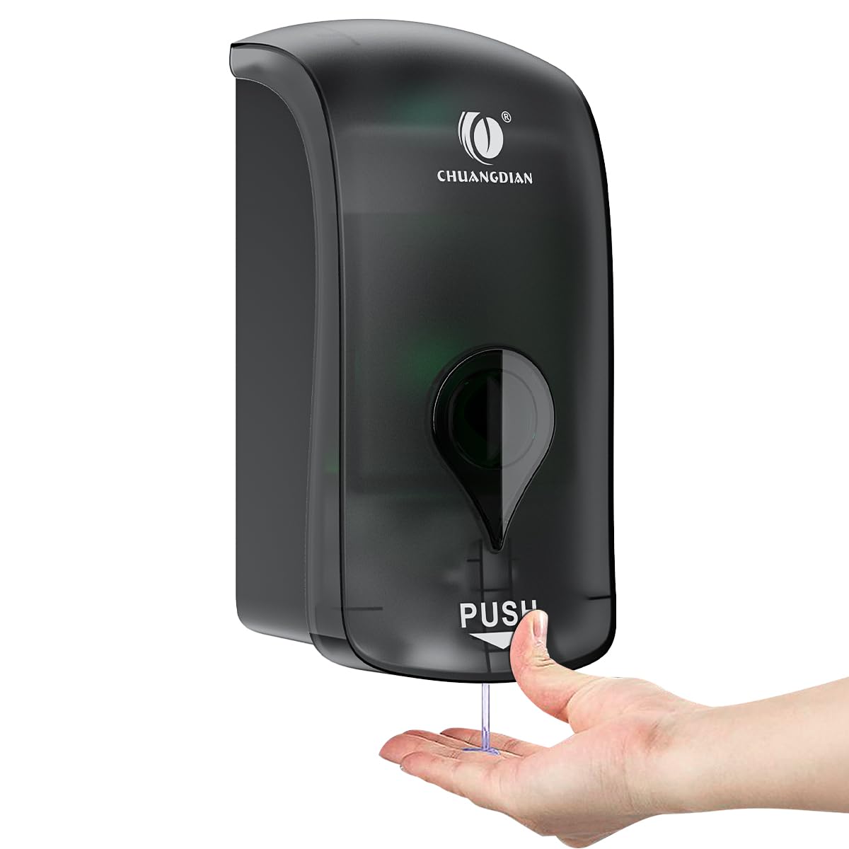 1000ML Liquid Soap Dispenser for Bathroom Kitchen Wall Shower Soap Shampoo Dispenser Refillable Lotion Container Dish Hand Washing Soap Dispenser for Home Commercial (Clear Black)