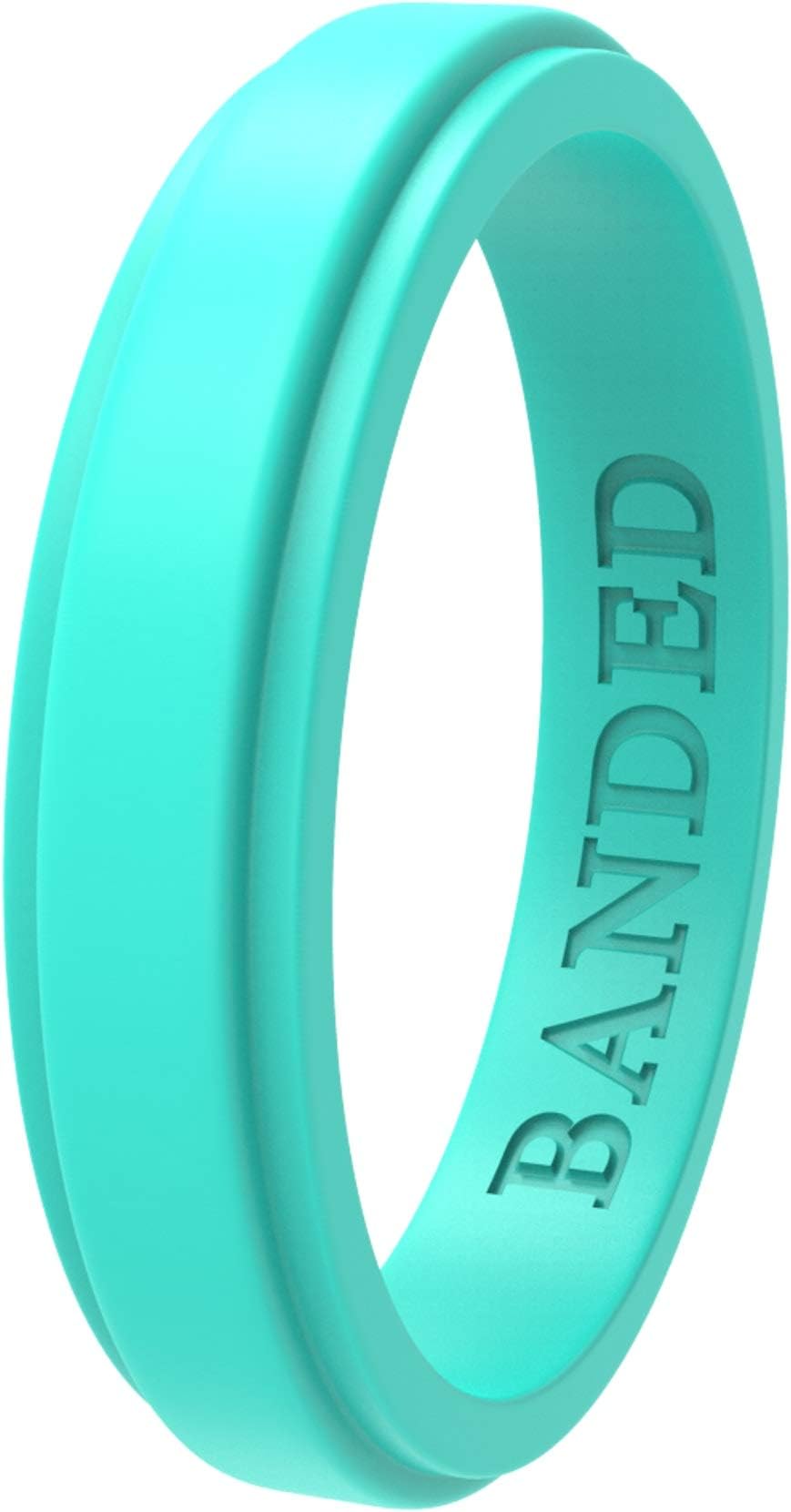 BANDED GLORY Silicone Wedding Ring for Men, Silicone Ring Rubber Wedding Bands