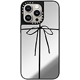 CASETiFY Mirror iPhone 15 Pro Max Case [Reflective / 4.9ft Drop Protection/Compatible with Magsafe] - Wrapped in A Bow - Silver On Black