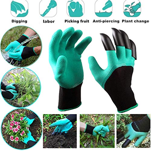 Potato Grow Bags, 3 Pack 5, 7 & 10 Gallons Garden Planting Bags, Vegetables Planter Bags, Non-Woven Aeration Fabric Pot Growing Bags with Handle and Access Flap with a Pair of Gardening Genie Gloves