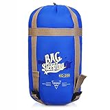 Forbidden Road Portable Sleeping Bag Single 15℃/ 60℉ (5 Colors) 380T Nylon Lightweight Water Resistent Envelope for Man Woman Camping, Hiking, Backpacking – Free Compression Bag Included