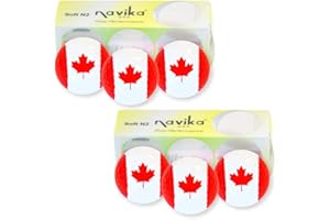 Navika USA Inc. Canada Flag Imprint Golf Balls | 6 Golf Ball Pack | Canadian wrap Golf Balls | Canadian Souvenir/Gift for Golfers | Great Golfing Gift
