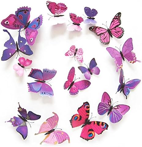 Wall Stickers PVC Magnet Butterflies DIY Decoration 12pcs/lot 3D