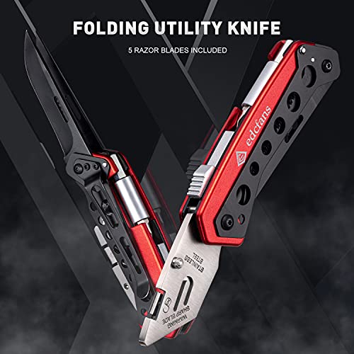 edcfans Folding Utility Knife Box Cutter with 5 Razor Blades