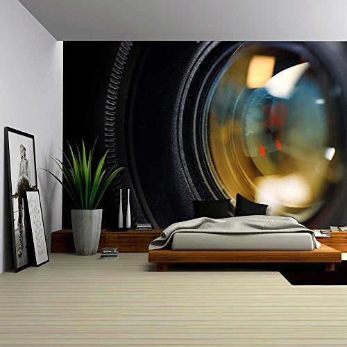 wall26 - Camera Lens Close Up - Removable Wall Mural | Self-Adhesive Large Wallpaper - 100x144 inches