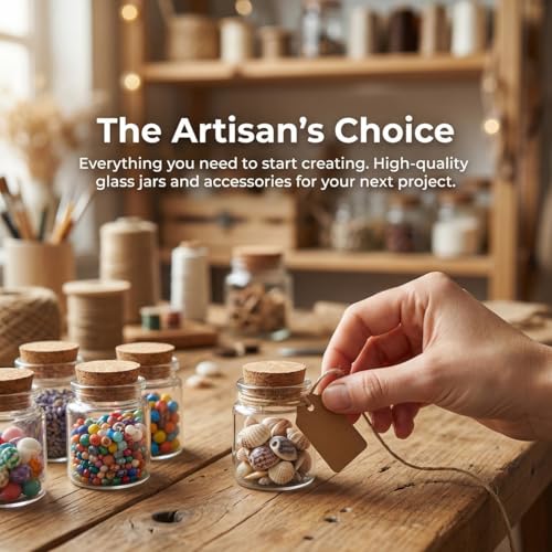 BXUUXA 16 Pieces 50 ml Glass Bottles, Small Glass Bottles Mini Glass Jars with Cork Stopper, Portable Tiles Glass Jars with Label and Twine for DIY Decorations, Wedding Gifts